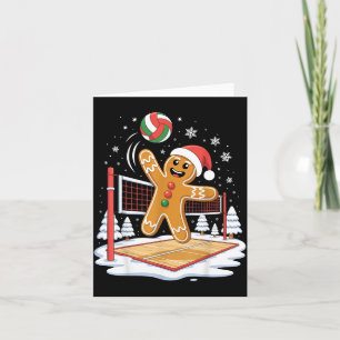 Funny Gingerbread Volleyball Player Christmas  Card
