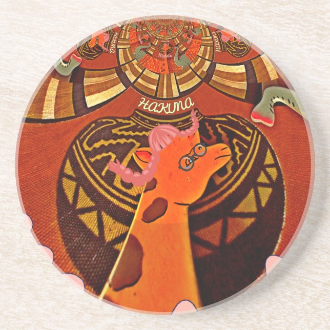  Funny Giraffe: A Kaleidoscopic African Charm Coaster (Front)