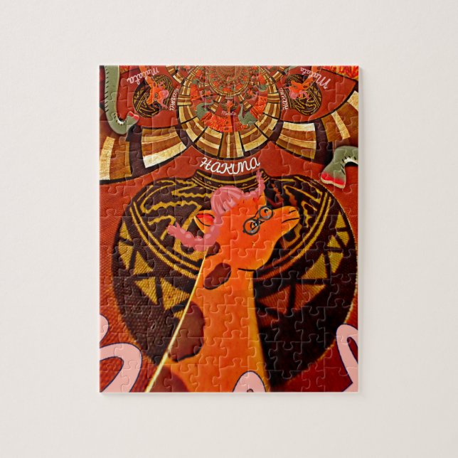  Funny Giraffe: A Kaleidoscopic African Charm Jigsaw Puzzle (Vertical)