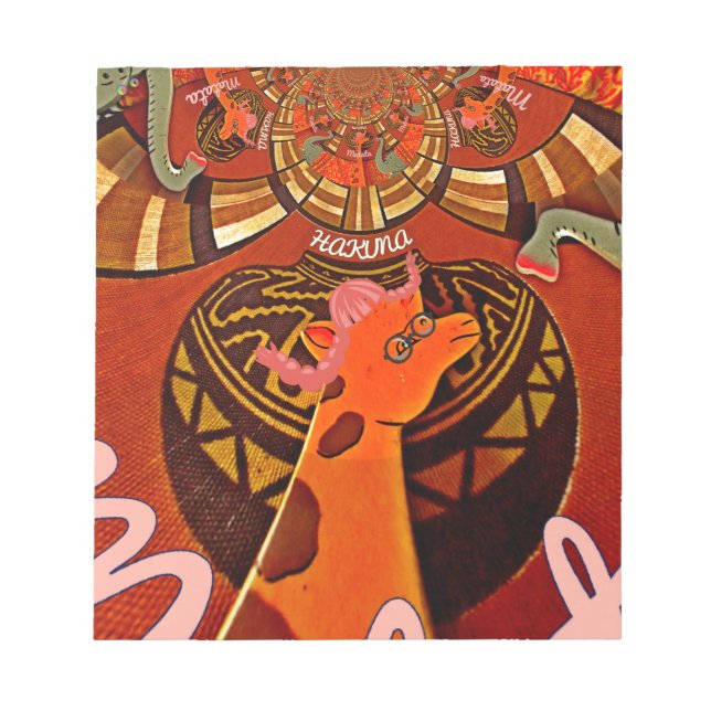  Funny Giraffe: A Kaleidoscopic African Charm Notepad (Front)