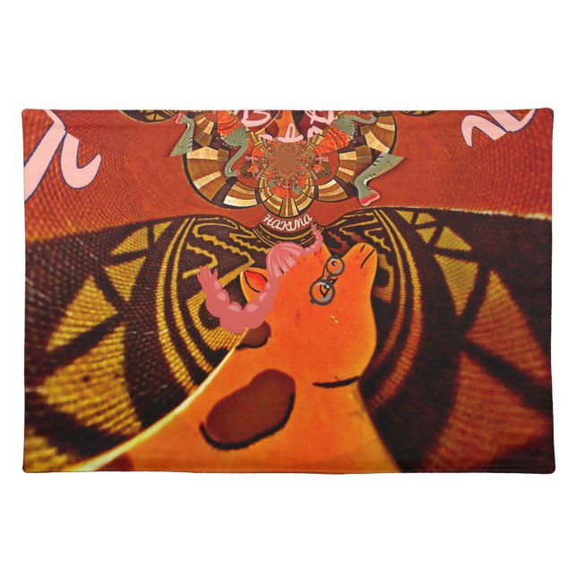  Funny Giraffe: A Kaleidoscopic African Charm Placemat (Front)