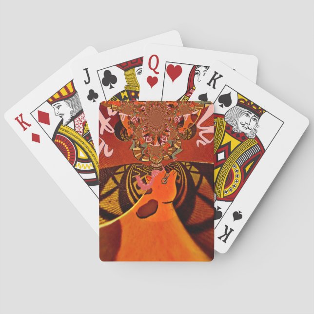  Funny Giraffe: A Kaleidoscopic African Charm Poker Cards (Back)