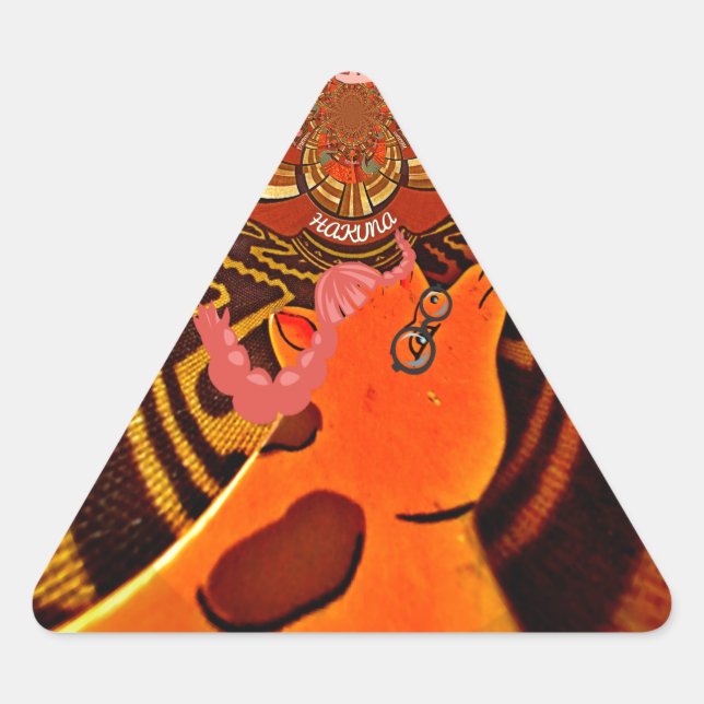  Funny Giraffe: A Kaleidoscopic African Charm Triangle Sticker (Front)