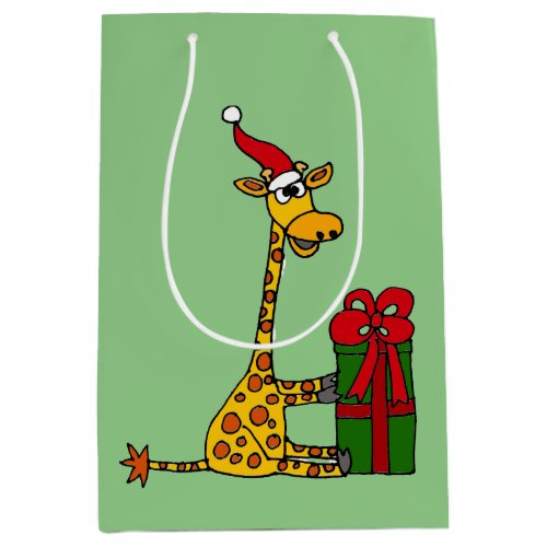 Funny Giraffe and Gift Christmas Gift Bag