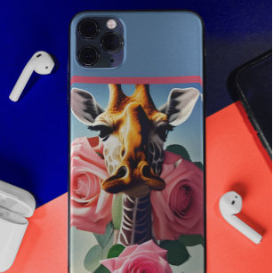 Funny Giraffe and Roses Surreal   iPhone 13 Case