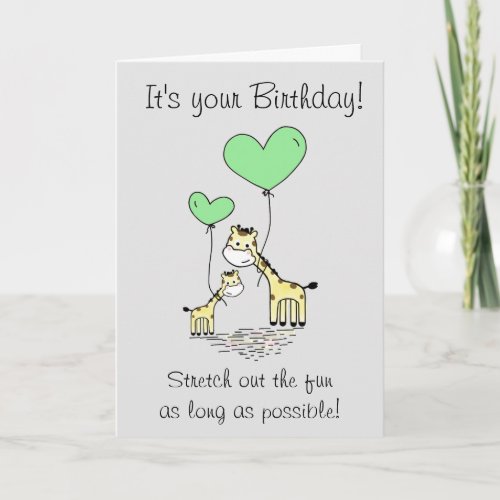 Funny Giraffe Animal Birthday Card