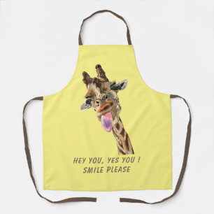 Funny Giraffe Apron with Custom Text and Color