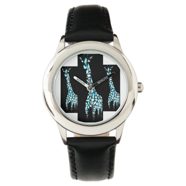 Funny Giraffe Art Wild Animals Watch (Front)