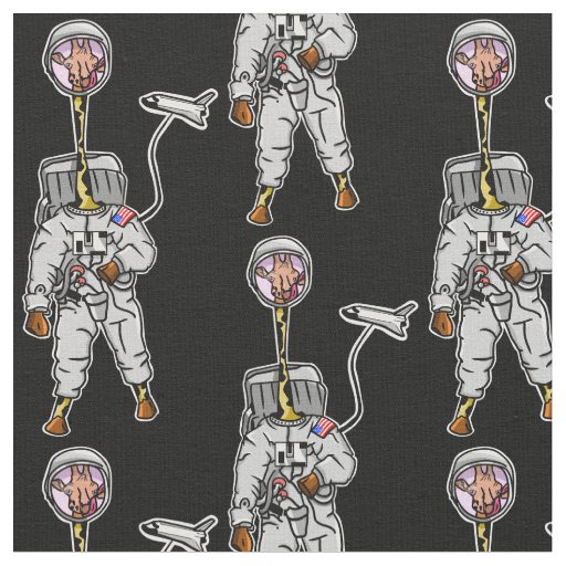 Funny giraffe astronaut  fabric