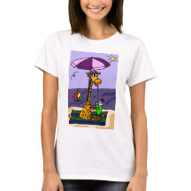 Funny Giraffe at the Beach