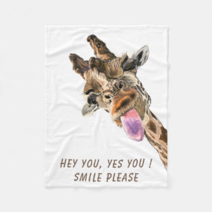 Funny Giraffe Baby Fleece Blanket