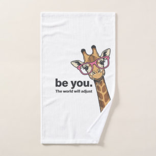 Funny Giraffe Be You Vintage Engraving Shirt Desig Hand Towel