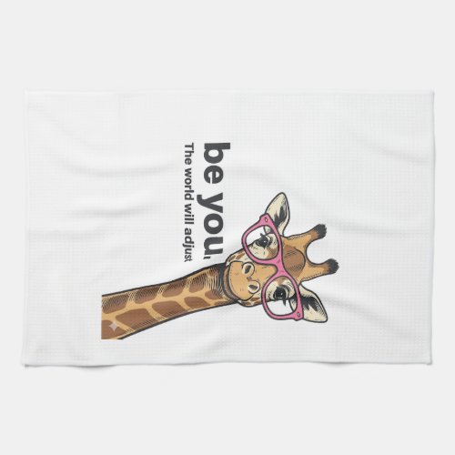Funny Giraffe Be You Vintage Engraving Shirt Desig Kitchen Towel