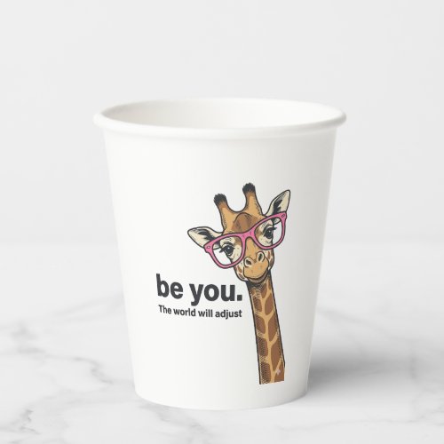Funny Giraffe Be You Vintage Engraving Shirt Desig Paper Cups