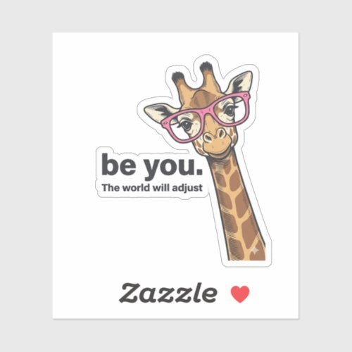 Funny Giraffe Be You Vintage Engraving Shirt Desig Sticker