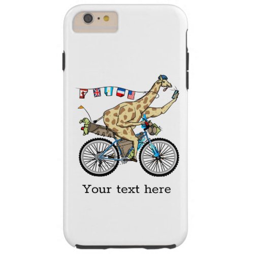 Funny giraffe bikebacking tough iPhone 6 plus case