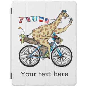 Funny giraffe bikebacking iPad smart cover
