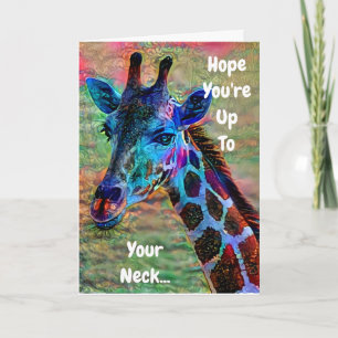 Funny Giraffe Birthday Card