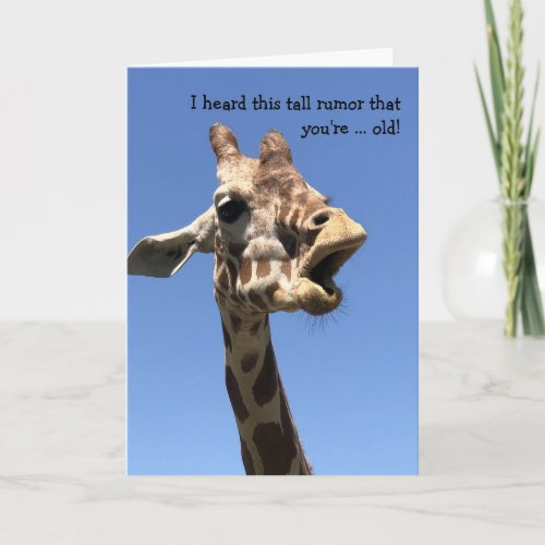 Funny Giraffe Birthday Card
