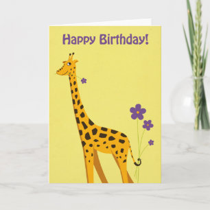 Funny Giraffe Birthday Card