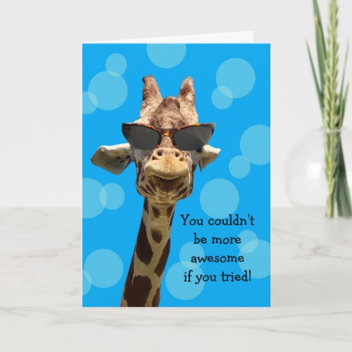 Funny Giraffe Birthday Card
