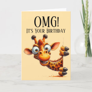 Funny Giraffe Birthday Card