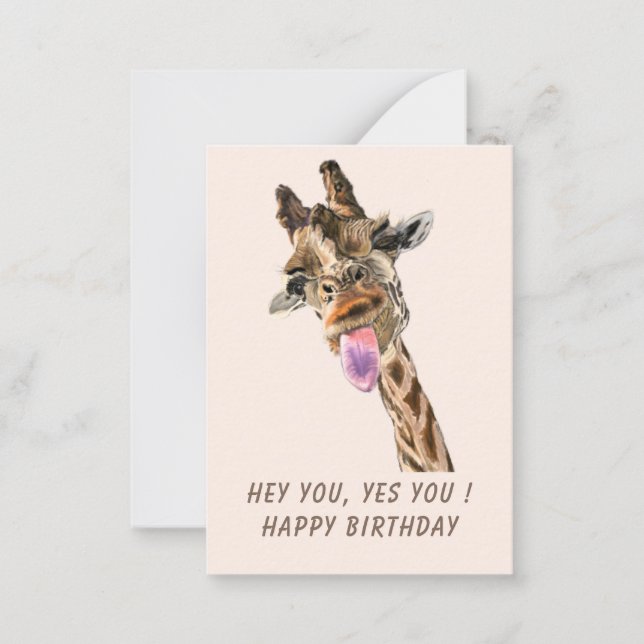Funny Giraffe Birthday Card (Front)