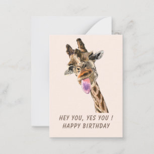 Funny Giraffe Birthday Card