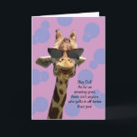 Funny Giraffe Birthday Card for Girl<br><div class="desc">Funny giraffe birthday card for any girl. This card is customizable with your personalized message or add a name.</div>