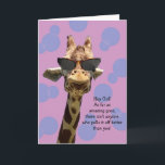 Funny Giraffe Birthday Card for Girl<br><div class="desc">Funny giraffe birthday card for any girl. This card is customizable with your personalized message or add a name.</div>