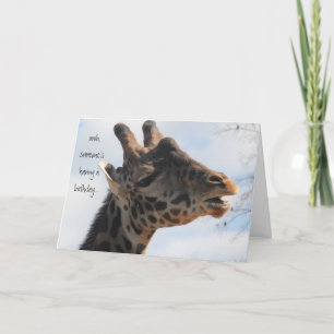 Funny Giraffe Birthday, You look Mahvelous! Card