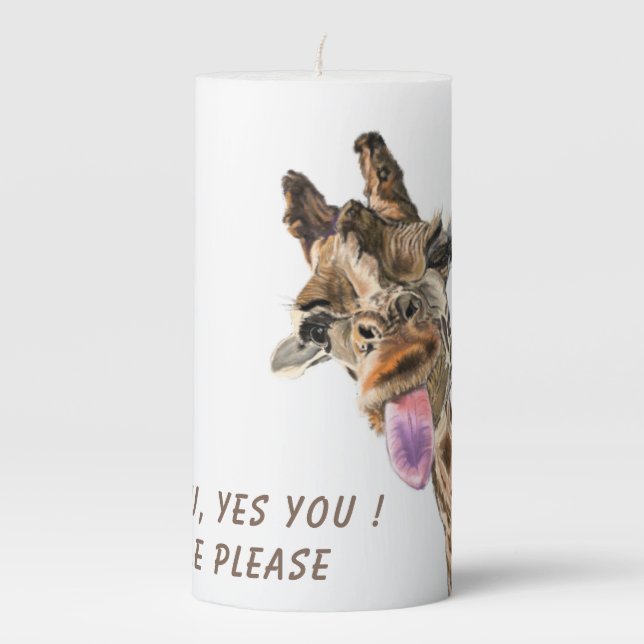 Funny Giraffe Candle - Custom Text (Front)