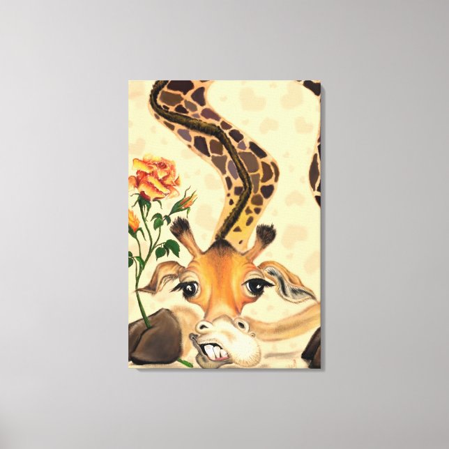 Funny Giraffe Canvas Print (Front)