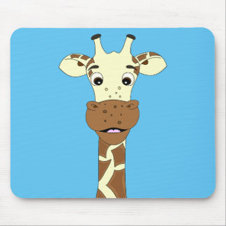 Funny giraffe cartoon kids mouse pad