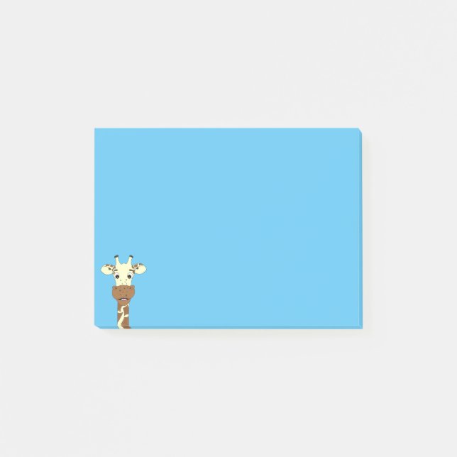 Funny giraffe cartoon kids post-it notes (Front)