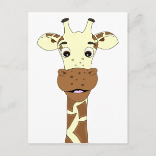 Funny giraffe cartoon kids postcard