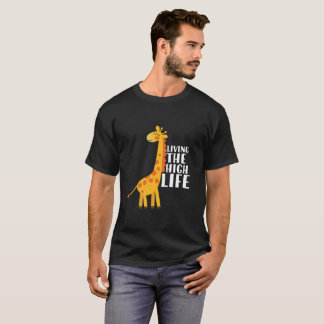 Funny Giraffe Cartoon Living The High Life T-Shirt