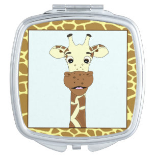 Funny giraffe cartoon makeup mirror