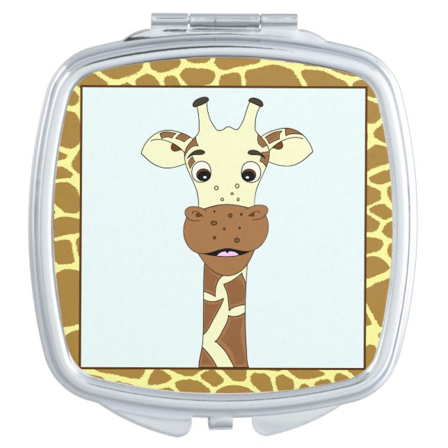 Funny giraffe cartoon makeup mirror (Front)
