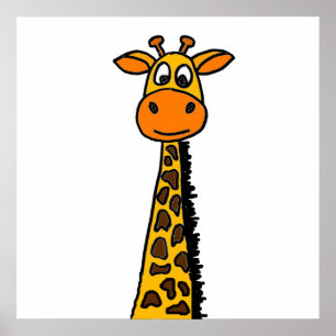 Funny Giraffe Cartoon Poster