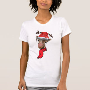 funny giraffe christmas t-shirt design