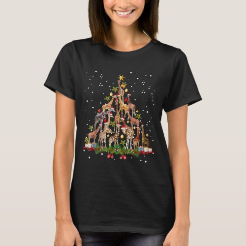 Funny Giraffe Christmas Tree Ornament Decor Gift C T_Shirt