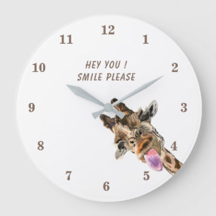 Funny Giraffe Clock - Custom Text