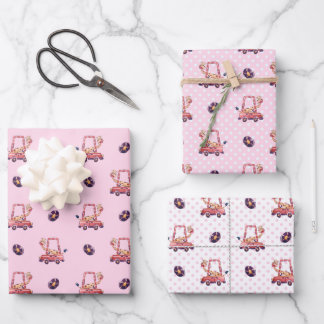Funny Giraffe Collection - Pink Wrapping Paper Sheets
