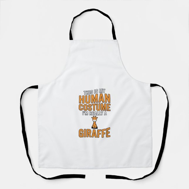 Funny Giraffe Costume Vector Shirt Design_1 Apron (Front)