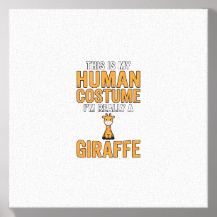 Funny Giraffe Costume Vector Shirt Design_1 Canvas Photo Tile