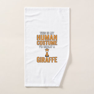 Funny Giraffe Costume Vector Shirt Design_1 Hand Towel
