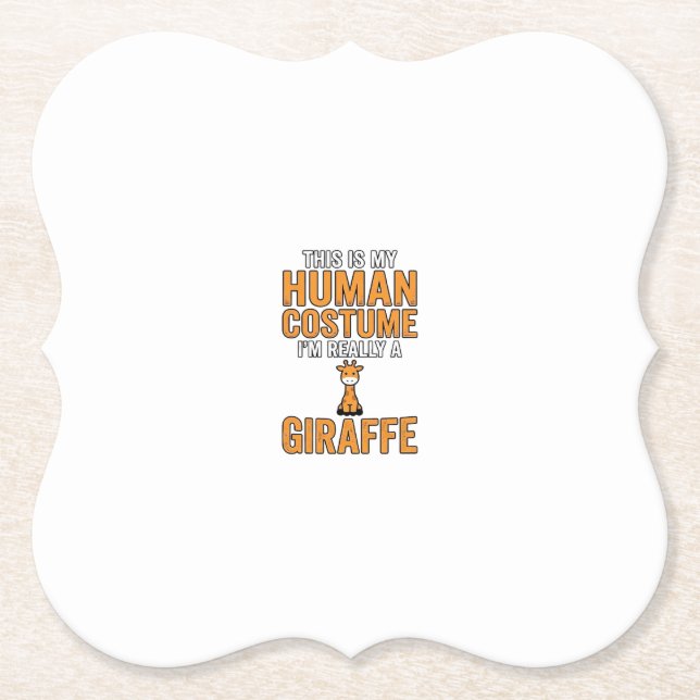 Funny Giraffe Costume Vector Shirt Design_1 Paper Coaster (Front)