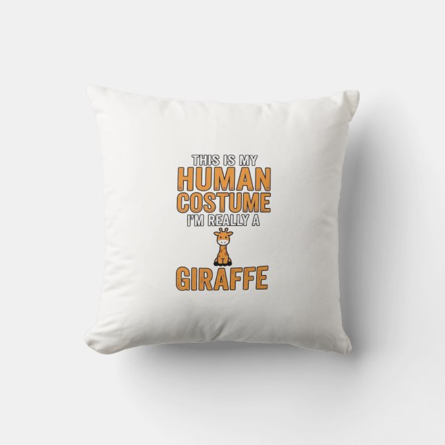 Funny Giraffe Costume Vector Shirt Design_1 Throw Pillow (Front)