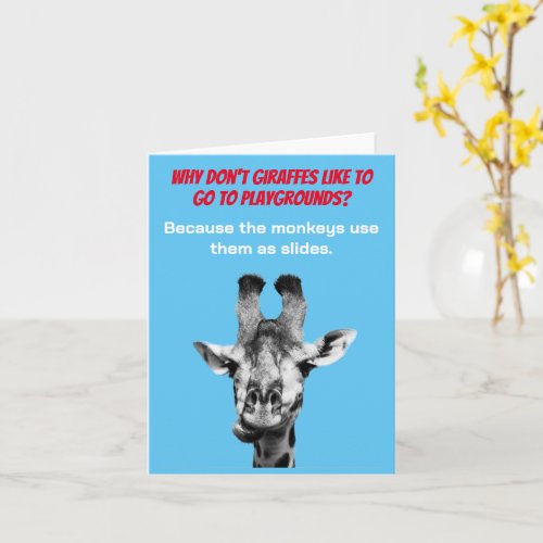 Funny Giraffe Dad Joke Greeting Card